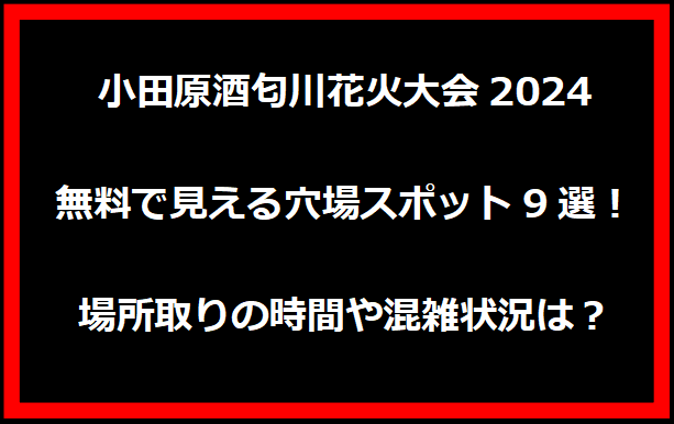 小田原酒匂川花火大会2024無料で見える穴場スポット9選！場所取りの時間や混雑状況は？