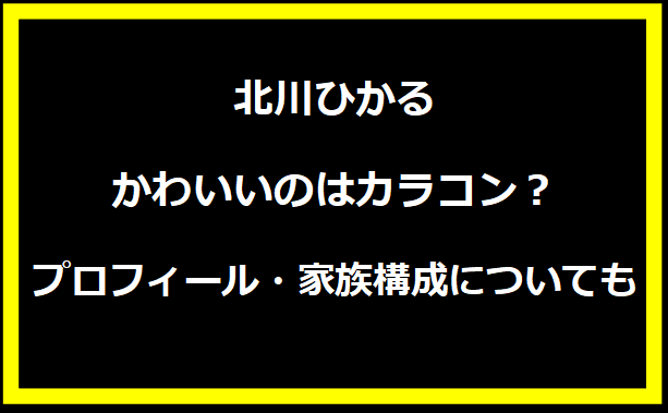 北川ひかるかわいいのはカラコン？プロフィール・家族構成についても