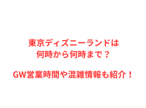 東京ディズニーランドは何時から？GWの混雑や駐車場を解説！